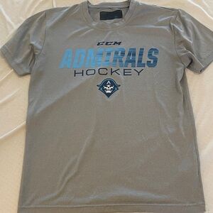 CCM Men's Gray and Blue Admirals Hockey Tee